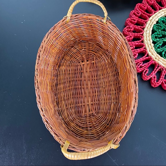 Set of 5 boho farmhouse wall baskets - Picture 5 of 8